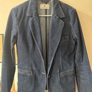 Babaton Dark Blue Denim Blazer